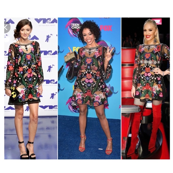 ALICE + OLIVIA Eleonora Embellished Floral Dress - Picture 2 of 14